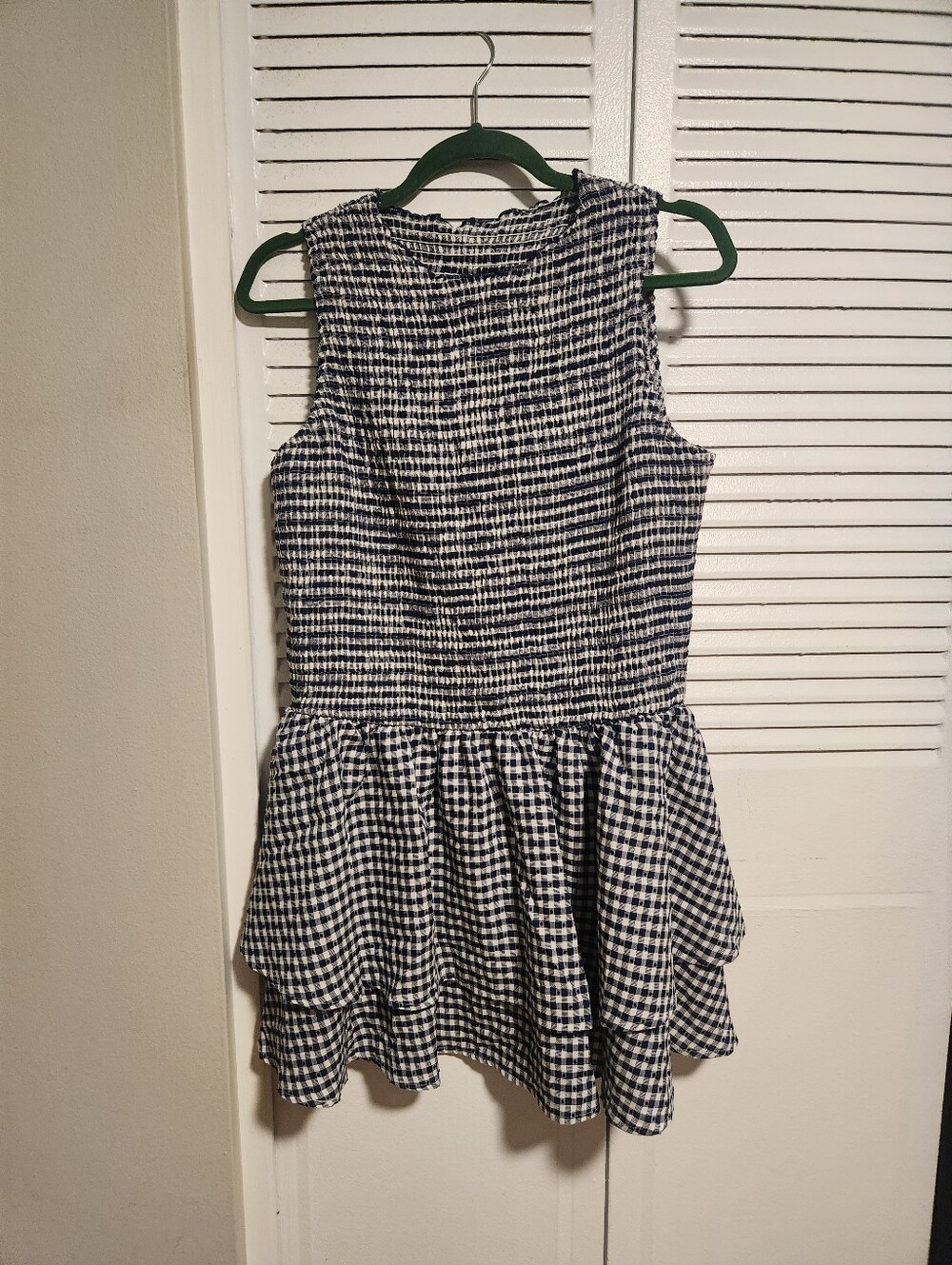 Gingham Peplum Mini Dress